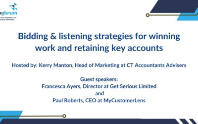 Bidding & listening strategies for winning work and retaining key accounts
