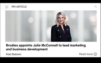 Brodies appoints Julie McConnell to lead marketing and business development