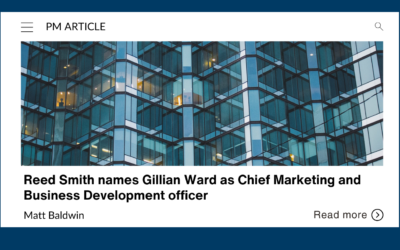 Reed Smith names Gillian Ward as Chief Marketing and Business Development officer