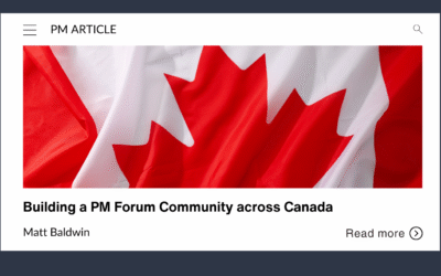 Building a PM Forum Community across Canada