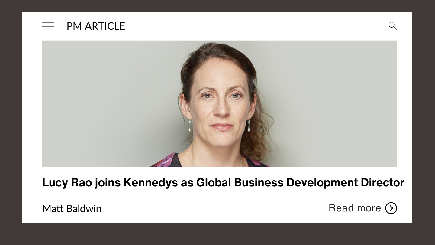 Lucy Rao joins Kennedys as Global Business Development Director - PM Forum