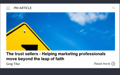 The trust sellers – Helping marketing professionals move beyond the leap of faith