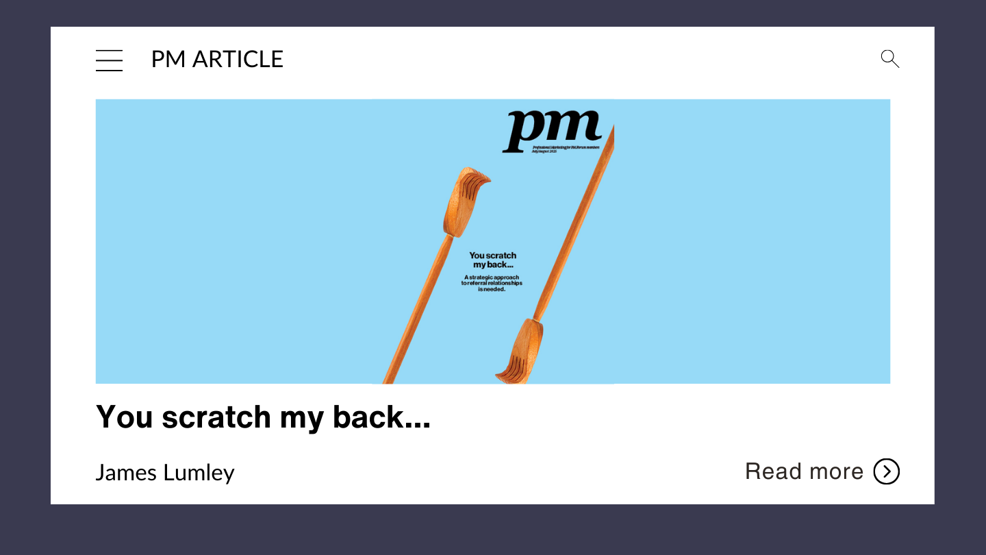 You scratch my back… - PM Forum
