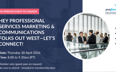 Hey Professional Services marketing and communications folks out West—let’s connect!