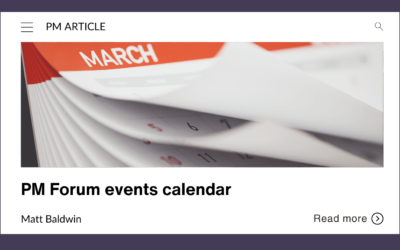 PM Forum events calendar