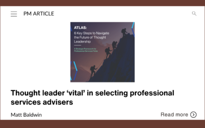 Thought leader ‘vital’ in selecting professional services advisers