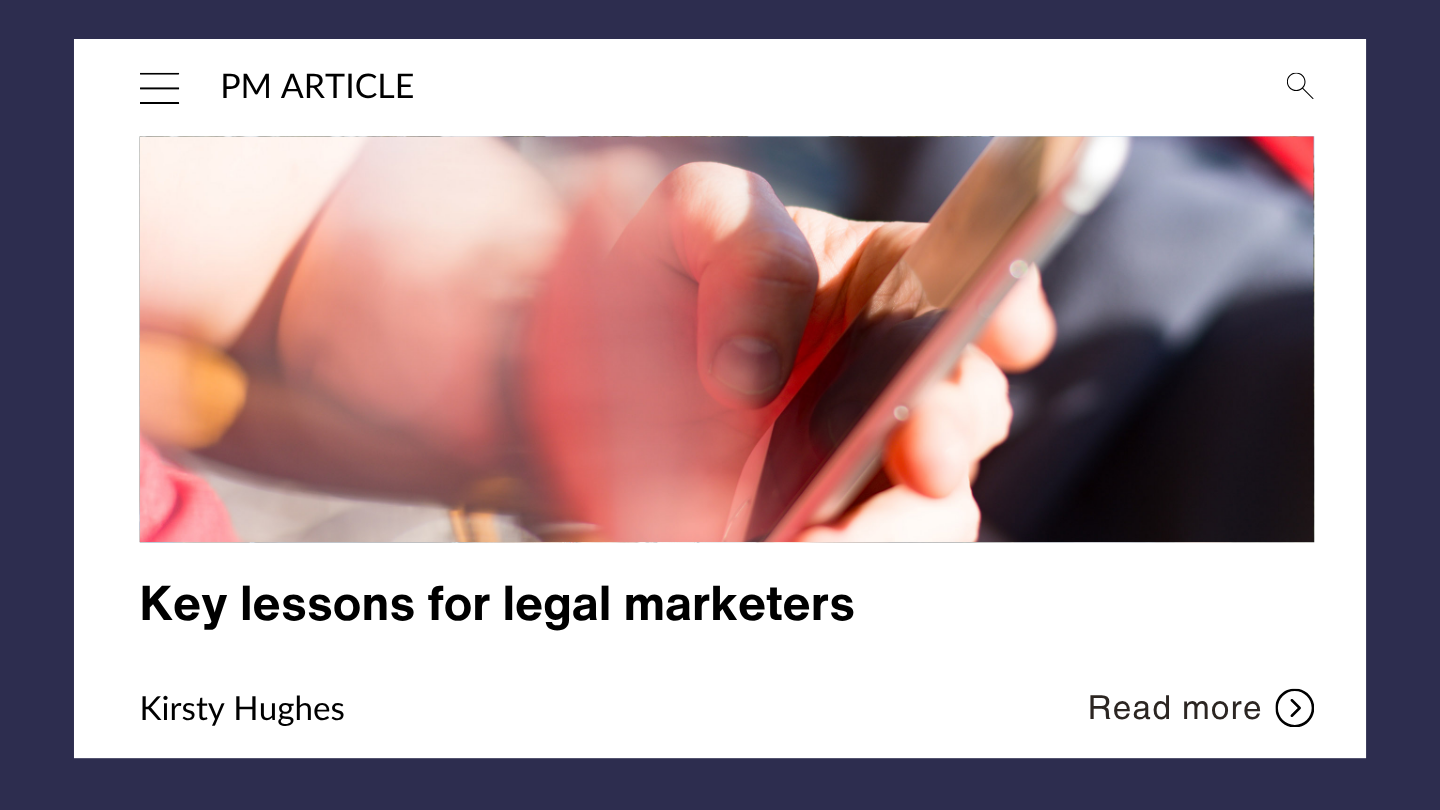 Key lessons for legal marketers