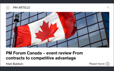 PM Forum Canada – event review From contracts to competitive advantage
