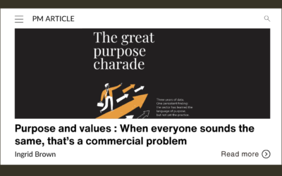Purpose and values : When everyone sounds the same, that’s a commercial problem