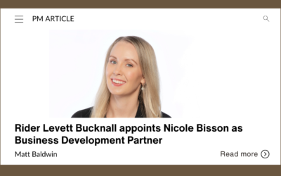 Rider Levett Bucknall appoints Nicole Bisson as Business Development Partner