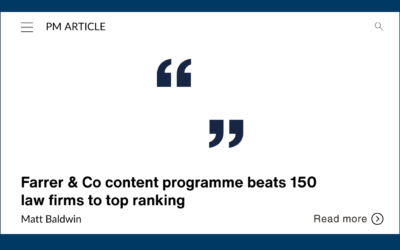 Farrer and Co content programme beats 150 law firms to top ranking